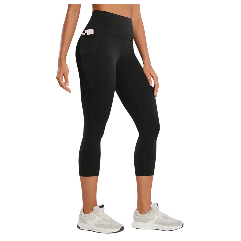 CRZ YOGA Butterluxe 21" Capri Leggings with Pockets Black XL Lot of 2